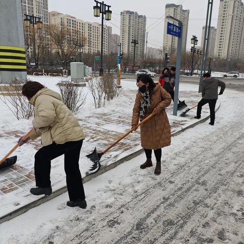 平城区教育系统开展清理积雪行动