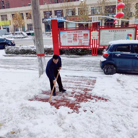 铲雪除冰便出行，志愿服务暖人心 ——成安县团委联合翰林社区为老旧小区清除积雪