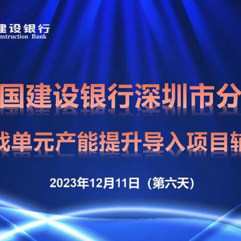 深圳建行联合作战单元产能提升导入项目导入小结