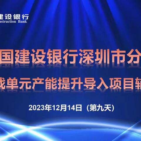 深圳建行联合作战单元产能提升导入项目导入小结