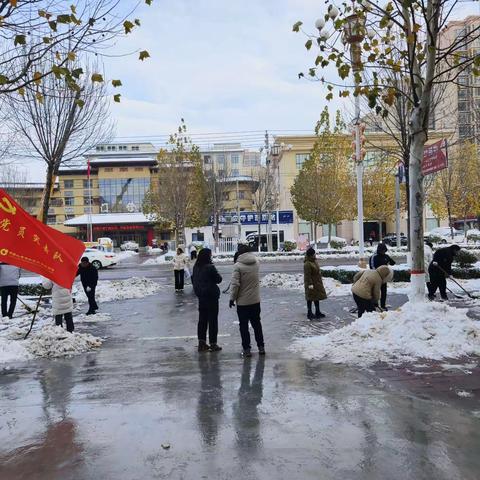 中国人寿淇县支公司党支部开展党员扫雪主题党日活动——党员群众齐动手，扫冰除雪暖人心