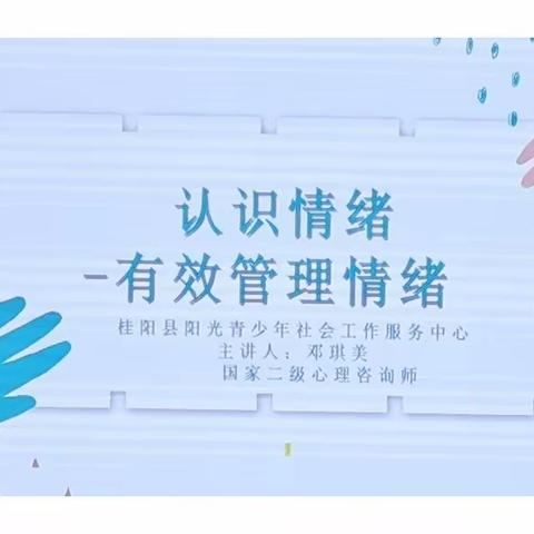 认识情绪，有效管理情绪——桂阳县人民完小2023年下期心理健康教育讲座