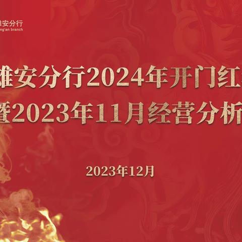 河北雄安分行召开 “齐心齐力 雄安雄起”2024年开门红动员会暨2023年11月经营分析会