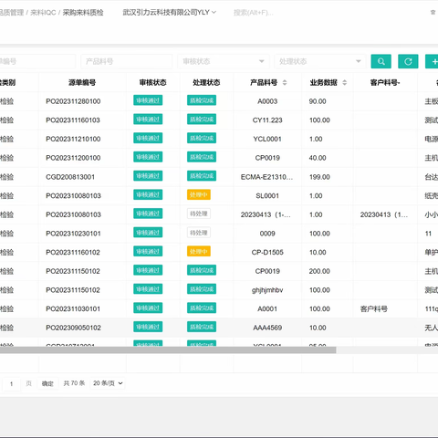 引力云ERP系统中质检的来料IQC流程是怎样的