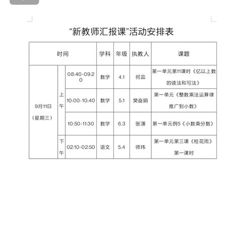 “新”光闪耀  “亮”出风采            ——王浩屯镇中心小学新教师课堂汇报课展示活动