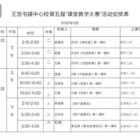 王浩屯中心校举办青年教师课堂教学大赛