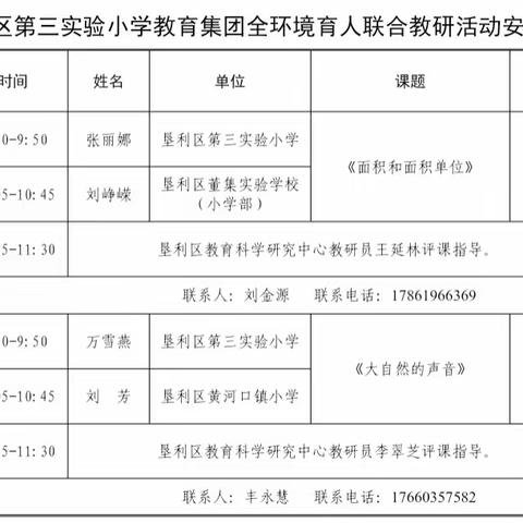 垦利区第三实验小学教育集团举行全环境育人联合教研活动