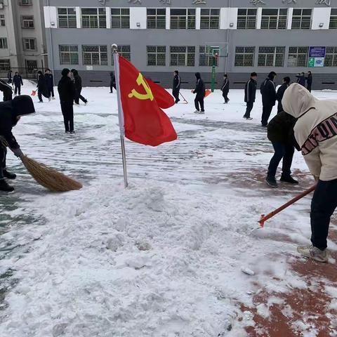 以雪为令 党旗映雪别样红