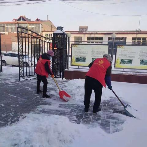 扫雪护行，情暖人心。————雷庄镇妇联在行动