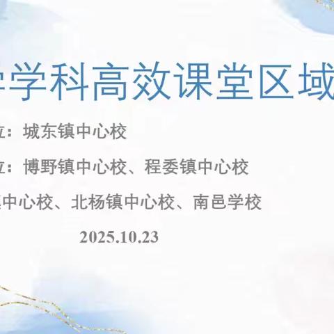 聚焦课堂提质增效，专业指导赋能发展——城东镇中心校区域教研活动