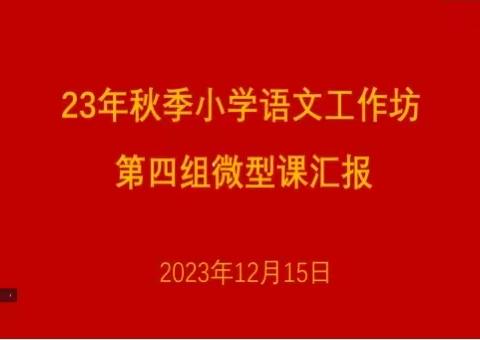 扎实稳健，突破自我——“互联网+”小学教育专业师范生成长工作坊小学语文第四组成功举办微型课汇报活动