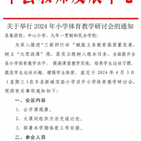 2023-2024学年度第二学期丰县小学体育教学研讨会圆满完成