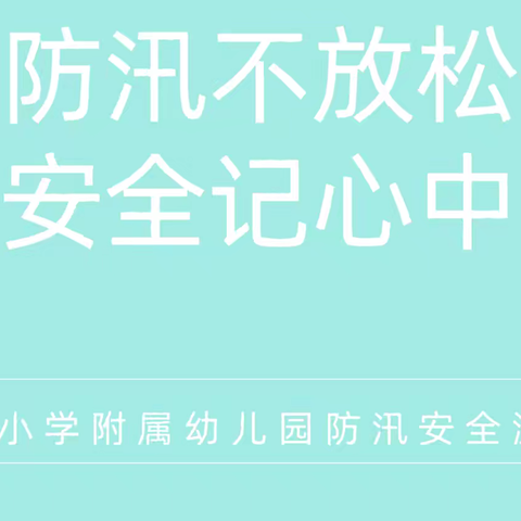 防汛不放松 安全记心中——张岩嵛小学附属幼儿园防汛安全温馨提示