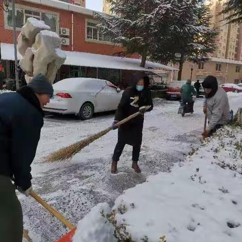 汇龙湾物业全体员工/瑞雪纷飞至，物业除雪暖人心