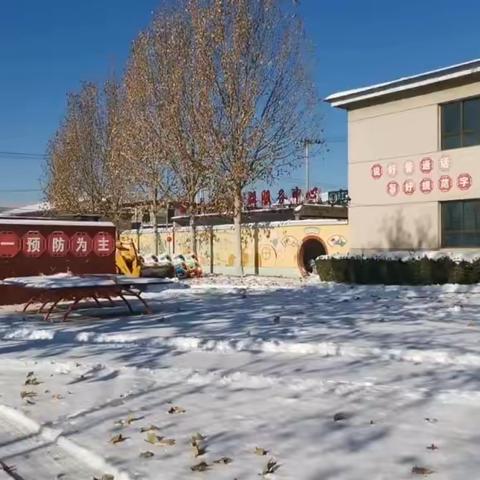 银装素裹美校园 铲雪除冰暖人心