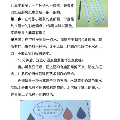 二(3)班——费梓宸——科学小实验色谱法创作
