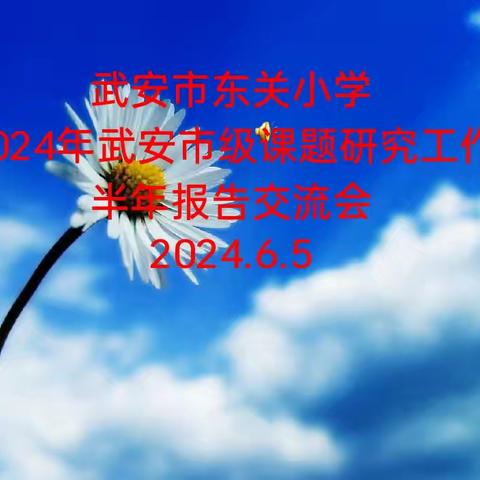 课题汇报凝智慧，分享交流促提升 ————东关小学2024年武安市级课题半年工作报告交流活动