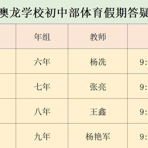 强身健体 欢乐假期 ——大庆市澳龙学校初中部体育假期工作会