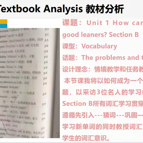 案例展示——话题为心，导“学“词汇 （人教版九年级Unit 1 Section B为例）