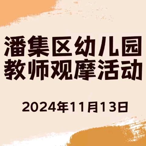 潘集区幼儿园教师观摩学习活动