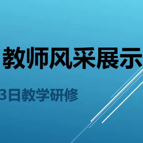 各小组代表教师教学风采展示