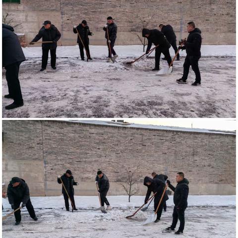 九汲村两委干部带领党员 齐心共扫雪，情暖村民心