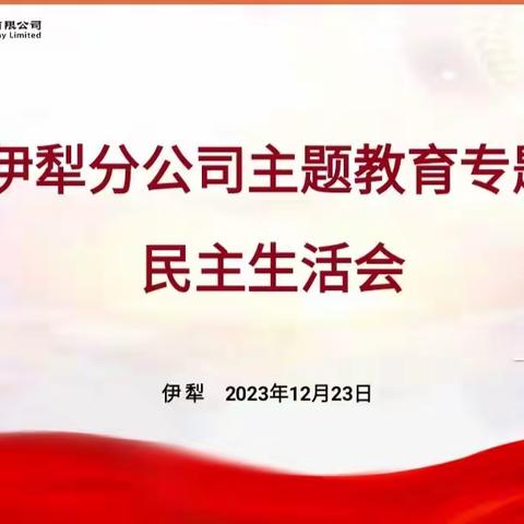 伊犁分公司党委召开主题教育专题民主生活会