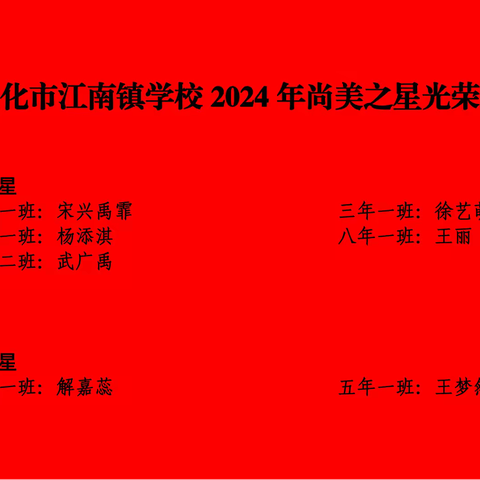 凝聚榜样力量 铸就青春梦想 敦化市江南镇学校2024年 尚美之星评选结果公示