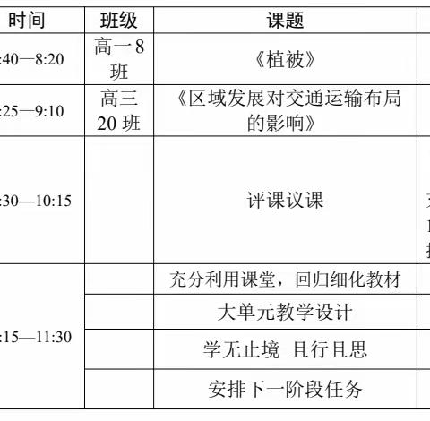 【行远自迩，笃行致远】—黄山中学地理组教研活动