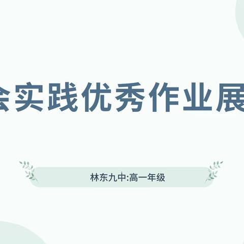 巴林左旗林东第九中学2024年寒假社会实践活动——高一年级优秀作业展示（6）