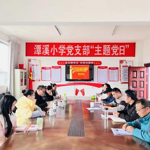 潭溪小学党支部主题教育专题组织生活会及民主评议党员会