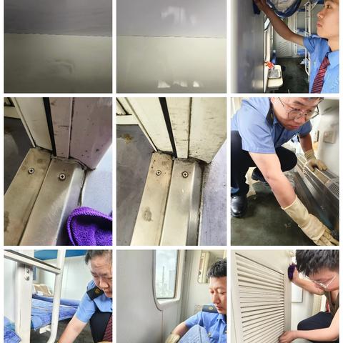 昆明五组开展列车卫生突击行动，打造舒适乘车环境