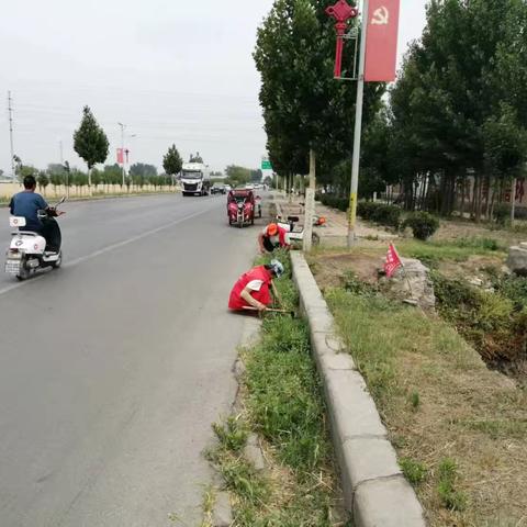 清理道理两侧杂草 守护绿色风景线