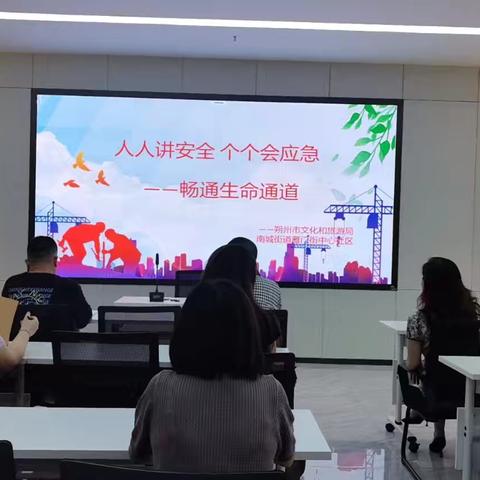 南城街道雁门街中心社区开展“人人讲安全   个个会应急——畅通生命通道”安全生产月主题宣传活动