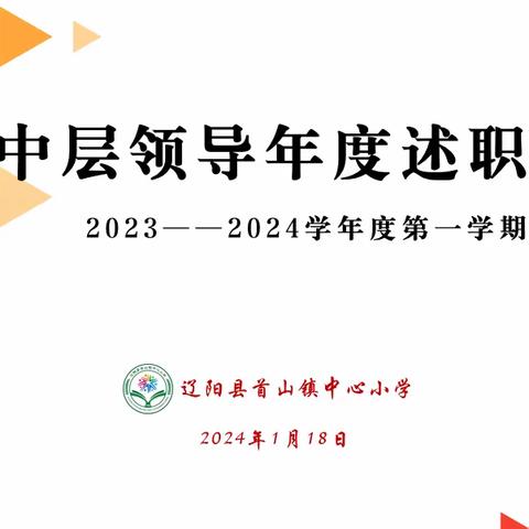 “述”说精彩 “职”到美好 中层领导年度述职测评 (2023--2024学年度第一学期)