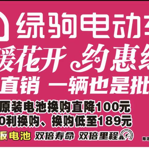 罗家洼出大事了！绿驹来罗家洼啦！春暖花开，约会绿驹，一辆也是批发价。工厂直销。48V20A电车换直购价899，购车赢全自动洗衣机