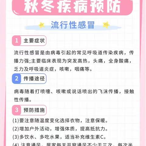 科学预防 健康同行———霍山乐贝儿幼儿园秋冬季预防传染病温馨提示