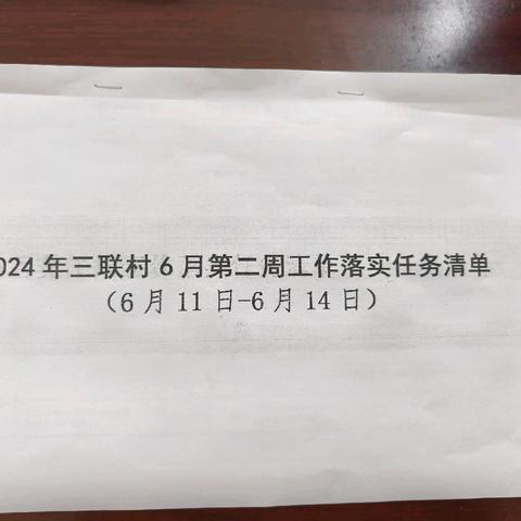 庙沟镇三联村周工作动态 （6月11日—6月14日）