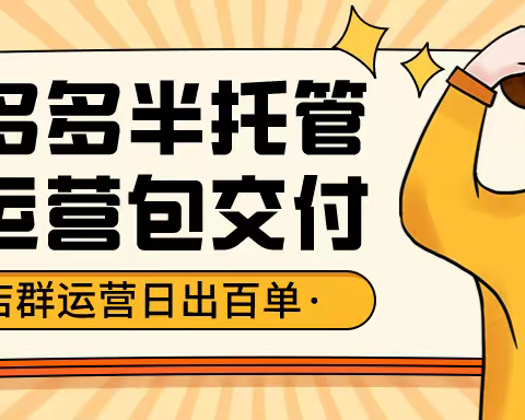 新手小白适合拼多多半托管代运营模式吗？苹果儿团队一站式陪跑服务