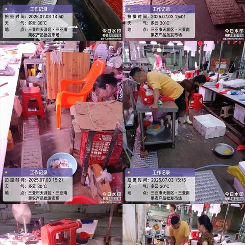 2025年7月3日三亚南果农产品批发市场晚市休市后开展大扫除活动