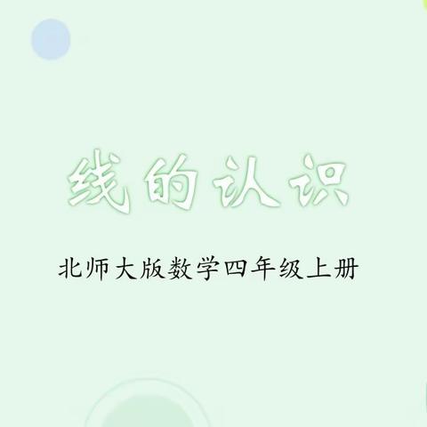 《线的认识》片段教学                               ——个人课堂综合训练