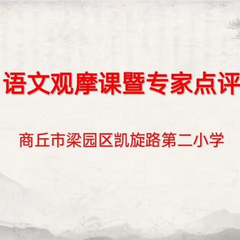 观摩学习促提升 凝心聚力共成长——商丘市梁园区凯旋路第二小学语文观摩课暨专家点评