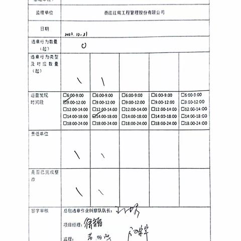 中山大学·深圳建设工程项目施工总包（Ⅲ标）现场安全巡查及违章作业纠察记录（2023.12.31）