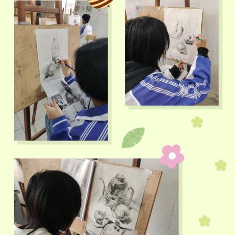 素纸留白勾勒青春 八年级素描特色课
