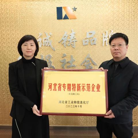 沙河市科技工信局助力我市企业高质量发展——为专精特新示范企业和特色产业集群领跑者企业颁发牌匾