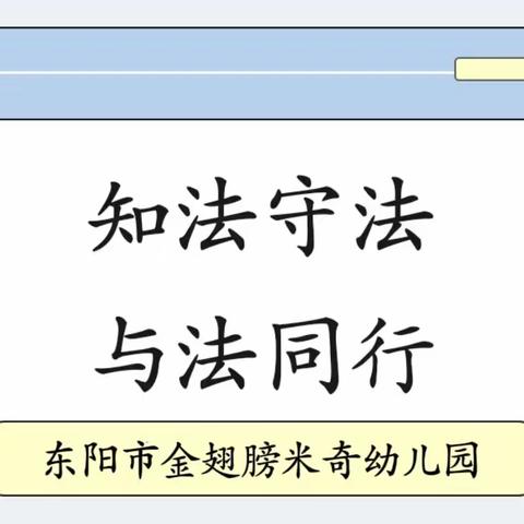 知法守法，与法同行——东阳市金翅膀米奇幼儿园法制教育宣传倡议书