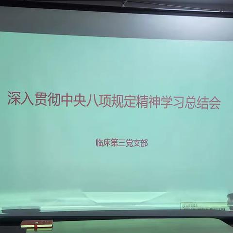 临床第三党支部深入贯彻中央八项规定精神学习总结会纪实