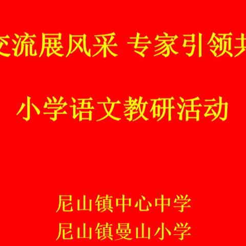 不负冬日好时光  潜心教研促成长 ——尼山镇中心中学举办“镇际交流展风采 专家引领共成长”小学语文教研活动