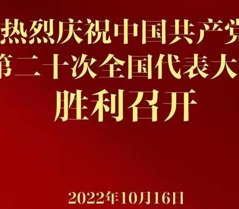 热烈庆祝中国共产党第二十次全国代表大会胜利召开