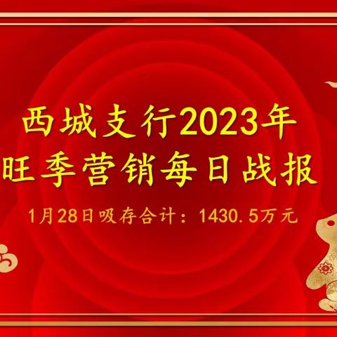 西城支行2023年旺季营销每日战报（1月28日）